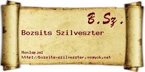 Bozsits Szilveszter névjegykártya